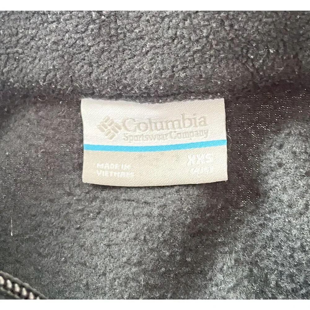 Black Columbia Zip Up Fleece Jacket Little Kid's Size XXS 4/5
